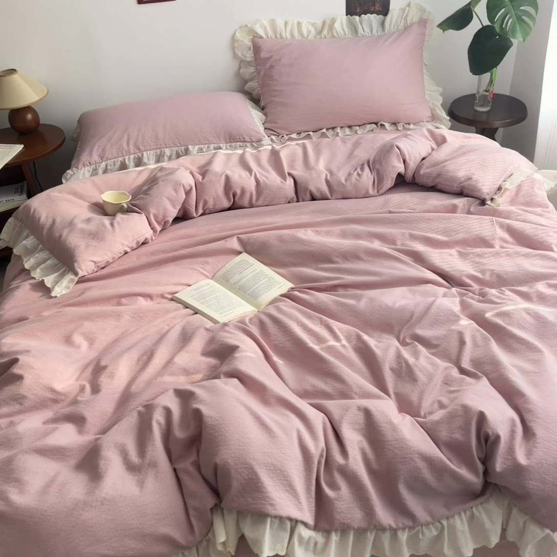 91家纺网 家纺一手货源 找家纺 慕澄家纺 2025新款中古风法式蕾丝复古四件套 少艾