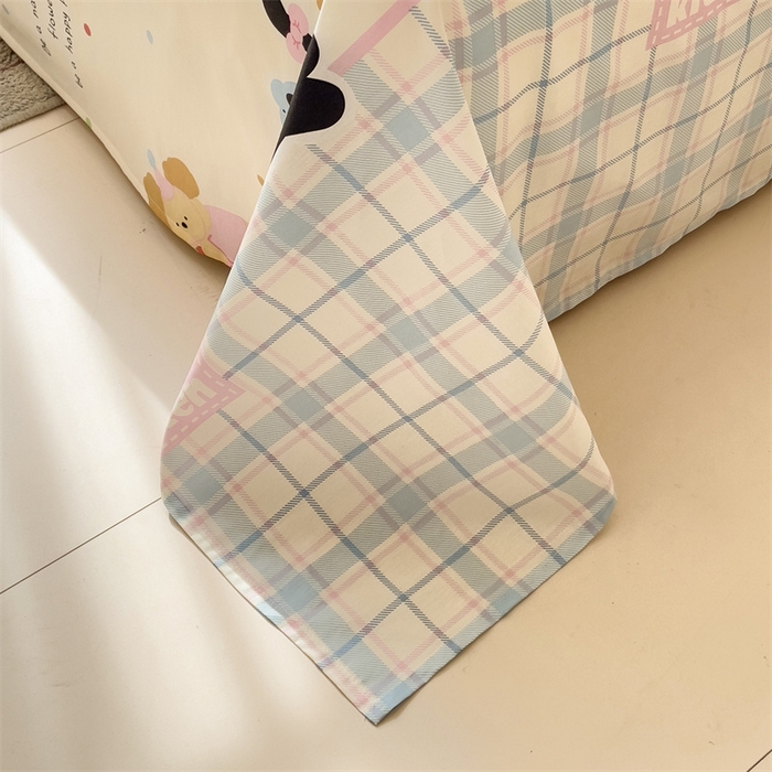 91家纺网 家纺一手货源 找家纺 名兮家居 2025新款13372全棉印花四件套单品系列-单床单 可爱喵