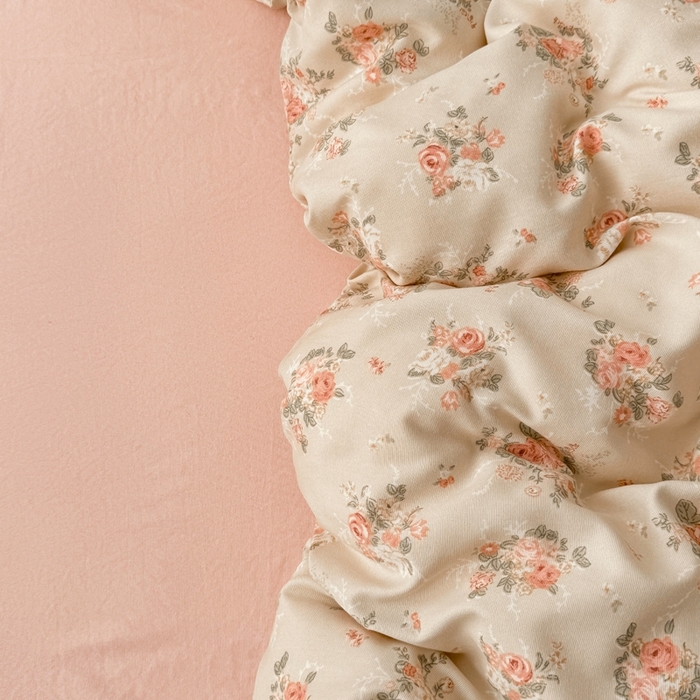 91家纺网 家纺一手货源 找家纺 欧尚 2025新款有氧针织双层纱四件套 花影 玉