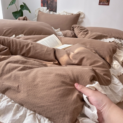 91家纺网 家纺一手货源 找家纺 （总）慕澄家纺 2025新款中古风法式蕾丝复古四件套