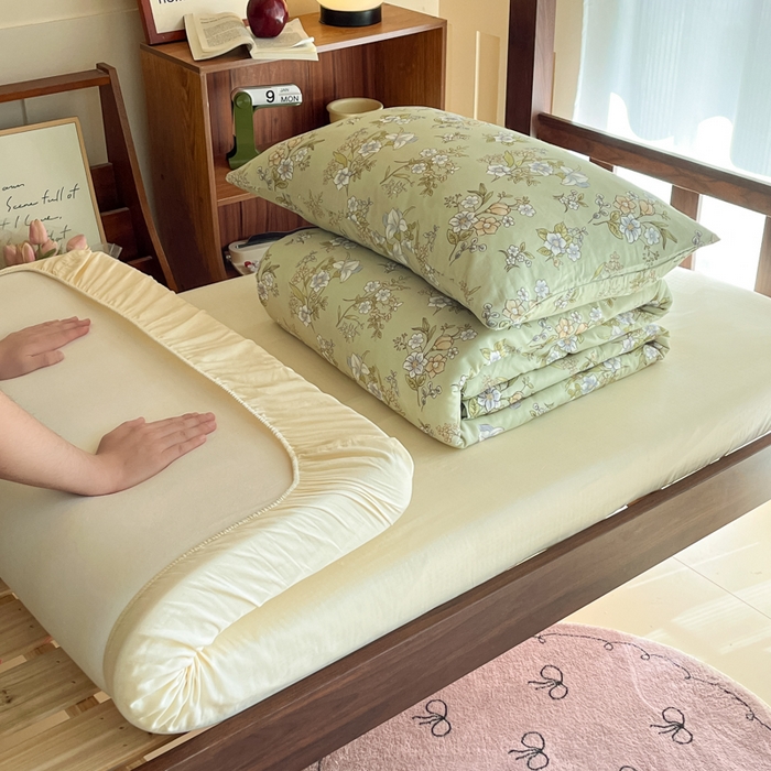 91家纺网 家纺一手货源 找家纺 寻米 2025新款A类全棉双层纱学生三件套 乐枝