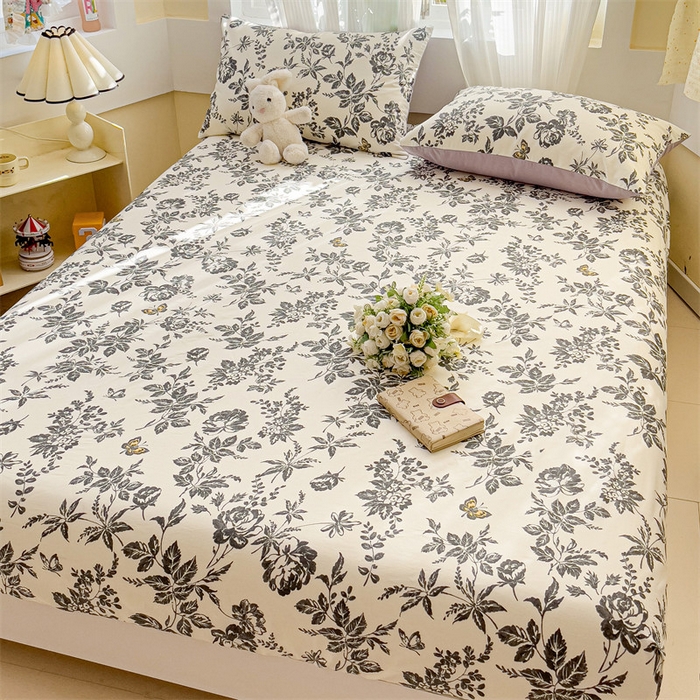 91家纺网 家纺一手货源 找家纺 名兮家居 2025新款13372全棉印花四件套单品系列-单床笠 赫本