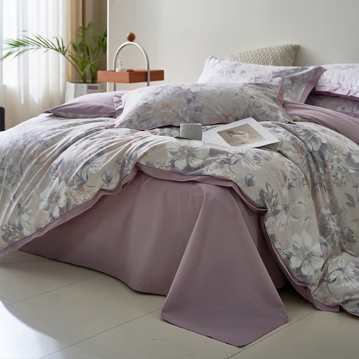 91家纺网 家纺一手货源 找家纺 橙艺家居 2025新款臻品柔棉印花四件套 露娜-玉