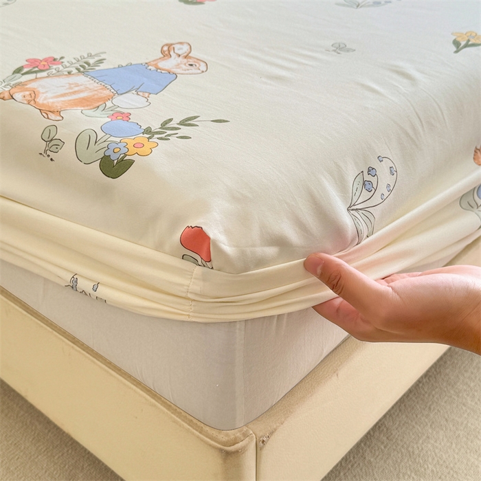 91家纺网 家纺一手货源 找家纺 多品家纺 2025新款超柔水洗云朵棉单品床笠 春日庄园