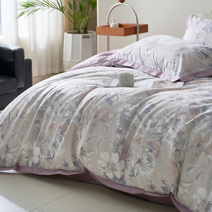 91家纺网 家纺一手货源 找家纺 橙艺家居 2025新款臻品柔棉印花四件套 露娜-玉