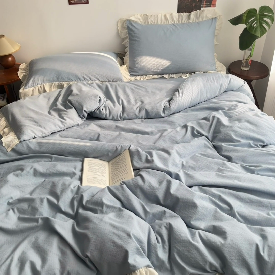 91家纺网 家纺一手货源 找家纺 （总）慕澄家纺 2025新款中古风法式蕾丝复古四件套