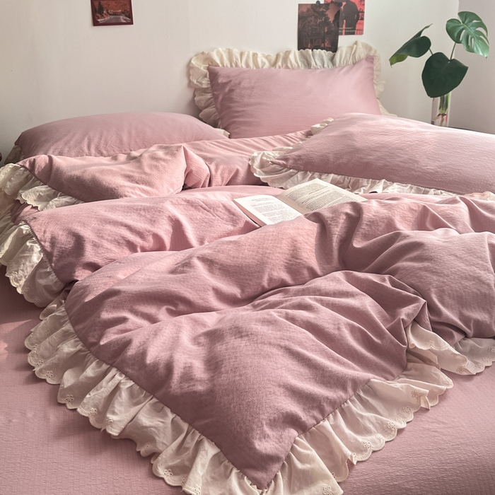 91家纺网 家纺一手货源 找家纺 慕澄家纺 2025新款中古风法式蕾丝复古四件套 少艾