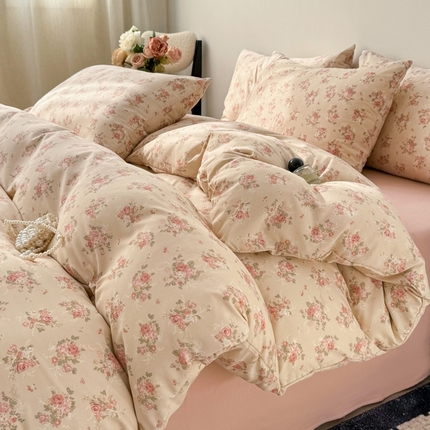 91家纺网 家纺一手货源 找家纺 （总）欧尚 2025新款有氧针织双层纱四件套