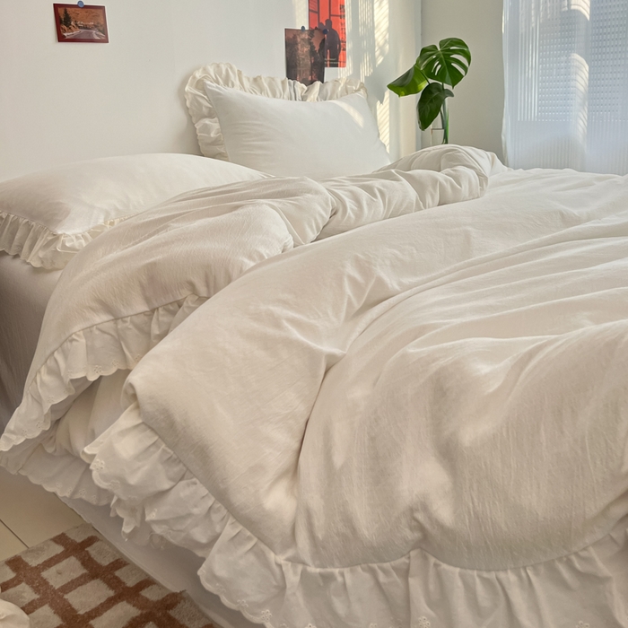 91家纺网 家纺一手货源 找家纺 慕澄家纺 2025新款中古风法式蕾丝复古四件套 奶茶