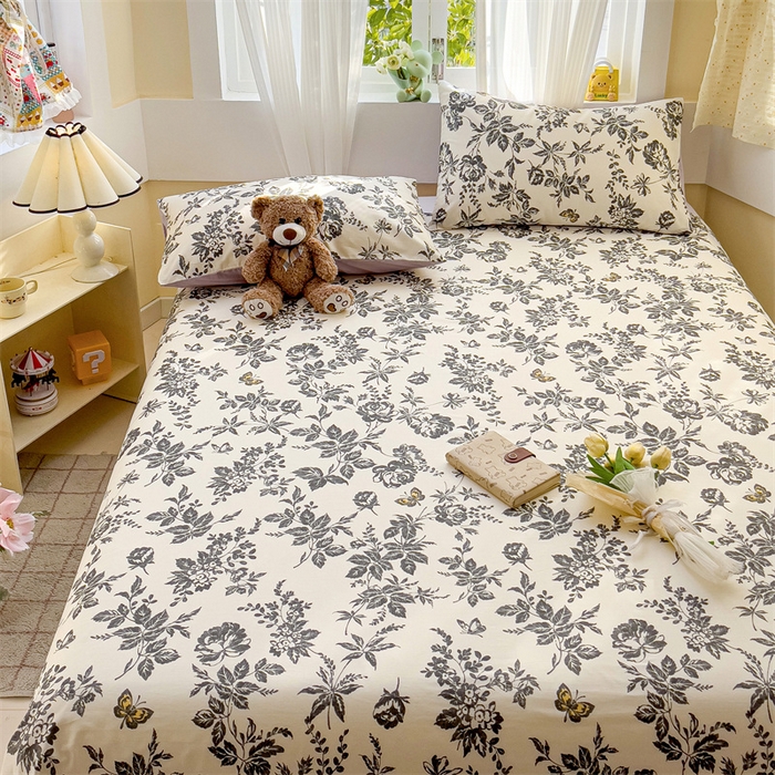 91家纺网 家纺一手货源 找家纺 名兮家居 2025新款13372全棉印花四件套单品系列-单床单 赫本