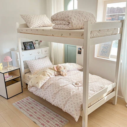 91家纺网 家纺一手货源 找家纺 寻米 2025新款13070全棉水洗棉学生三件套 花漾