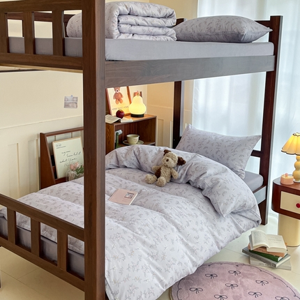 91家纺网 家纺一手货源 找家纺 寻米 2025新款A类全棉双层纱学生三件套 安娜