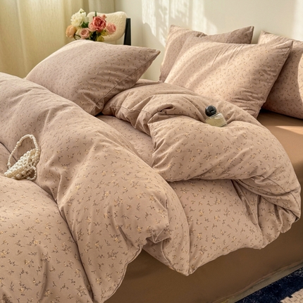 91家纺网 家纺一手货源 找家纺 （总）欧尚 2025新款有氧针织双层纱四件套