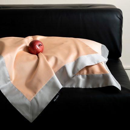 禾时 2025新款100S长绒棉Maillard美拉德系拼边枕套全棉枕头套高奢款 暮雪