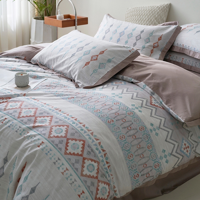 91家纺网 家纺一手货源 找家纺 橙艺家居 2025新款臻品柔棉印花四件套 节华