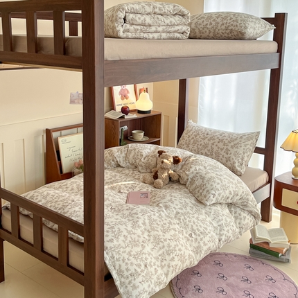 91家纺网 家纺一手货源 找家纺 寻米 2025新款A类全棉双层纱学生三件套 莫奈庄园