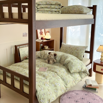 寻米 2025新款A类全棉双层纱学生三件套 乐枝