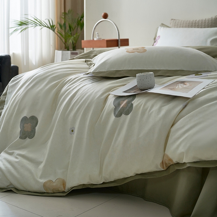 91家纺网 家纺一手货源 找家纺 橙艺家居 2025新款臻品柔棉印花四件套 芷若