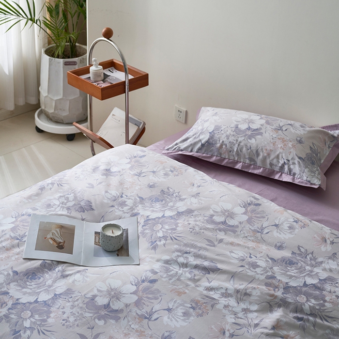 91家纺网 家纺一手货源 找家纺 橙艺家居 2025新款臻品柔棉印花四件套 露娜-玉