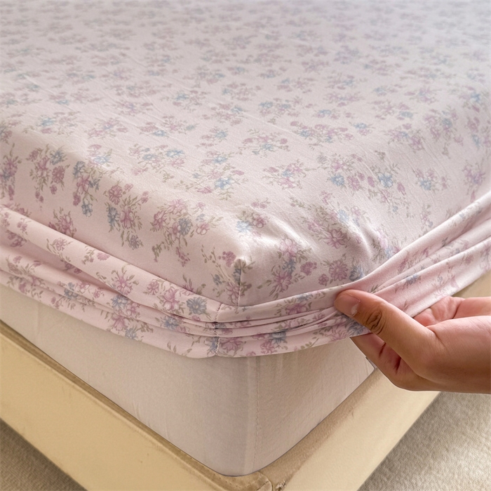 91家纺网 家纺一手货源 找家纺 多品家纺 2025新款超柔水洗云朵棉单品床笠 苍兰