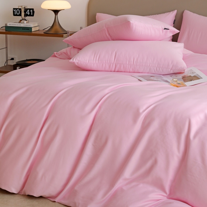 91家纺网 家纺一手货源 找家纺 （总）富馨莱 2025新款60支纯棉纯色双拼四件套