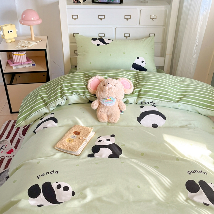 91家纺网 家纺一手货源 找家纺 寻米 2025新款13070全棉水洗棉学生三件套 小猫球球