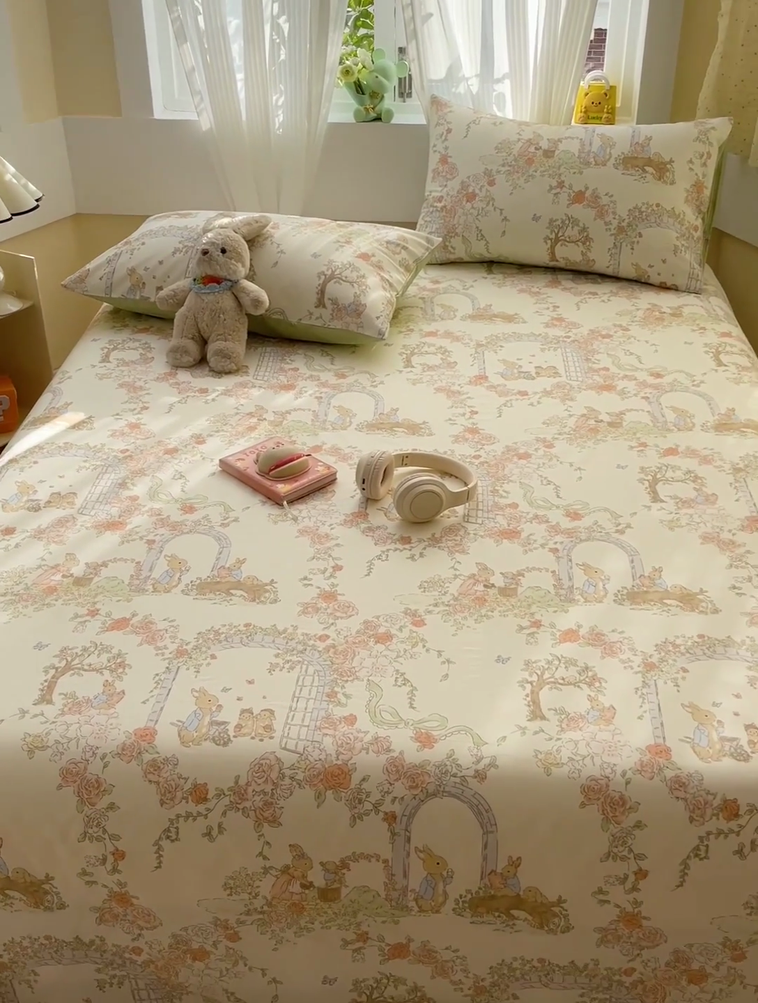 91家纺网 家纺一手货源 找家纺 名兮家居 2025新款13372全棉印花四件套单品系列-单床单 菲尔庄园