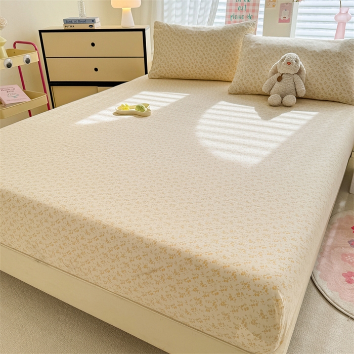 91家纺网 家纺一手货源 找家纺 多品家纺 2025新款超柔水洗云朵棉单品床笠 花语