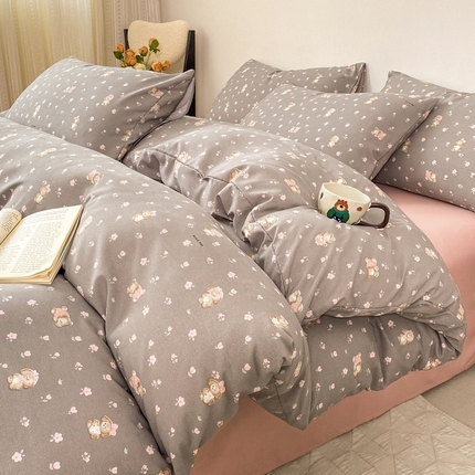 91家纺网 家纺一手货源 找家纺 （总）欧尚 2025新款有氧针织双层纱四件套