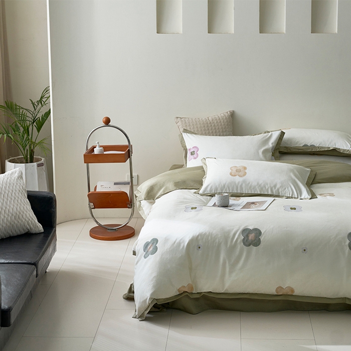 91家纺网 家纺一手货源 找家纺 橙艺家居 2025新款臻品柔棉印花四件套 芷若