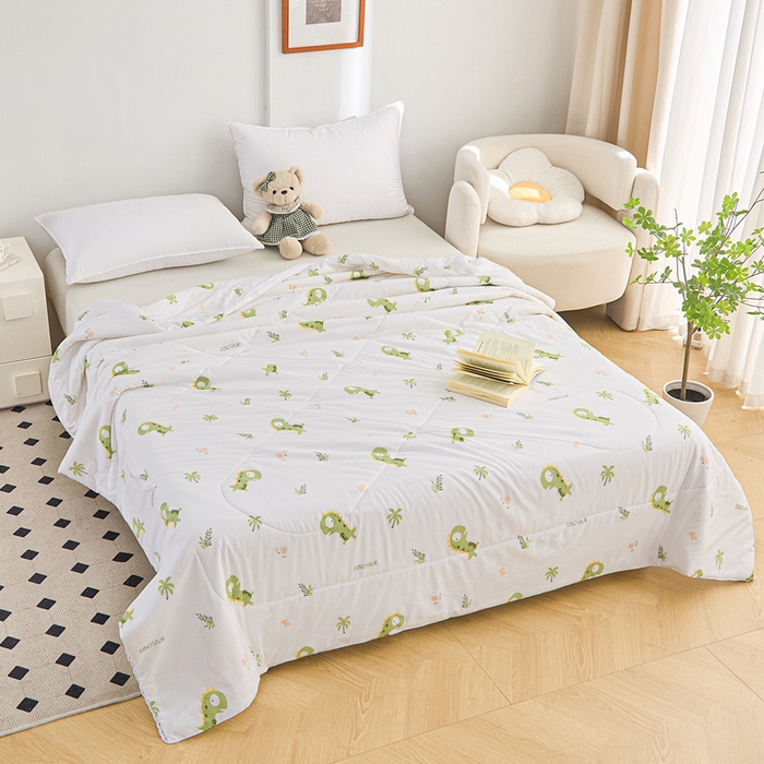 91家纺网 家纺一手货源 找家纺 棉乐町 2025新款全棉棉花夏凉被纯棉夏被空调被子 恐龙乐园