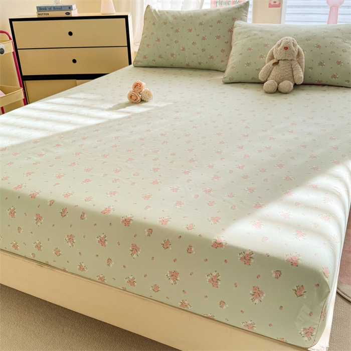 91家纺网 家纺一手货源 找家纺 多品家纺 2025新款超柔水洗云朵棉单品床笠 半夏