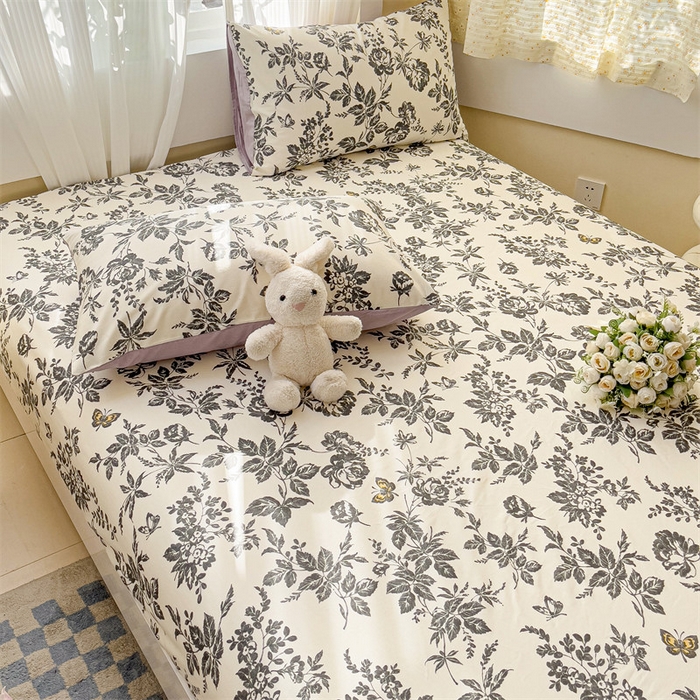 91家纺网 家纺一手货源 找家纺 名兮家居 2025新款13372全棉印花四件套单品系列-单床笠 赫本