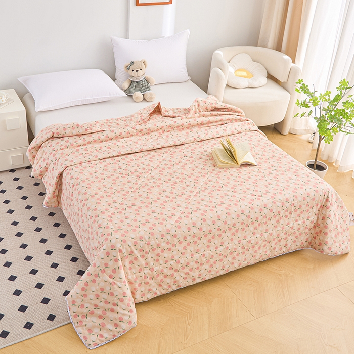 91家纺网 家纺一手货源 找家纺 棉乐町 2025新款全棉棉花夏凉被纯棉夏被空调被子 红蜜