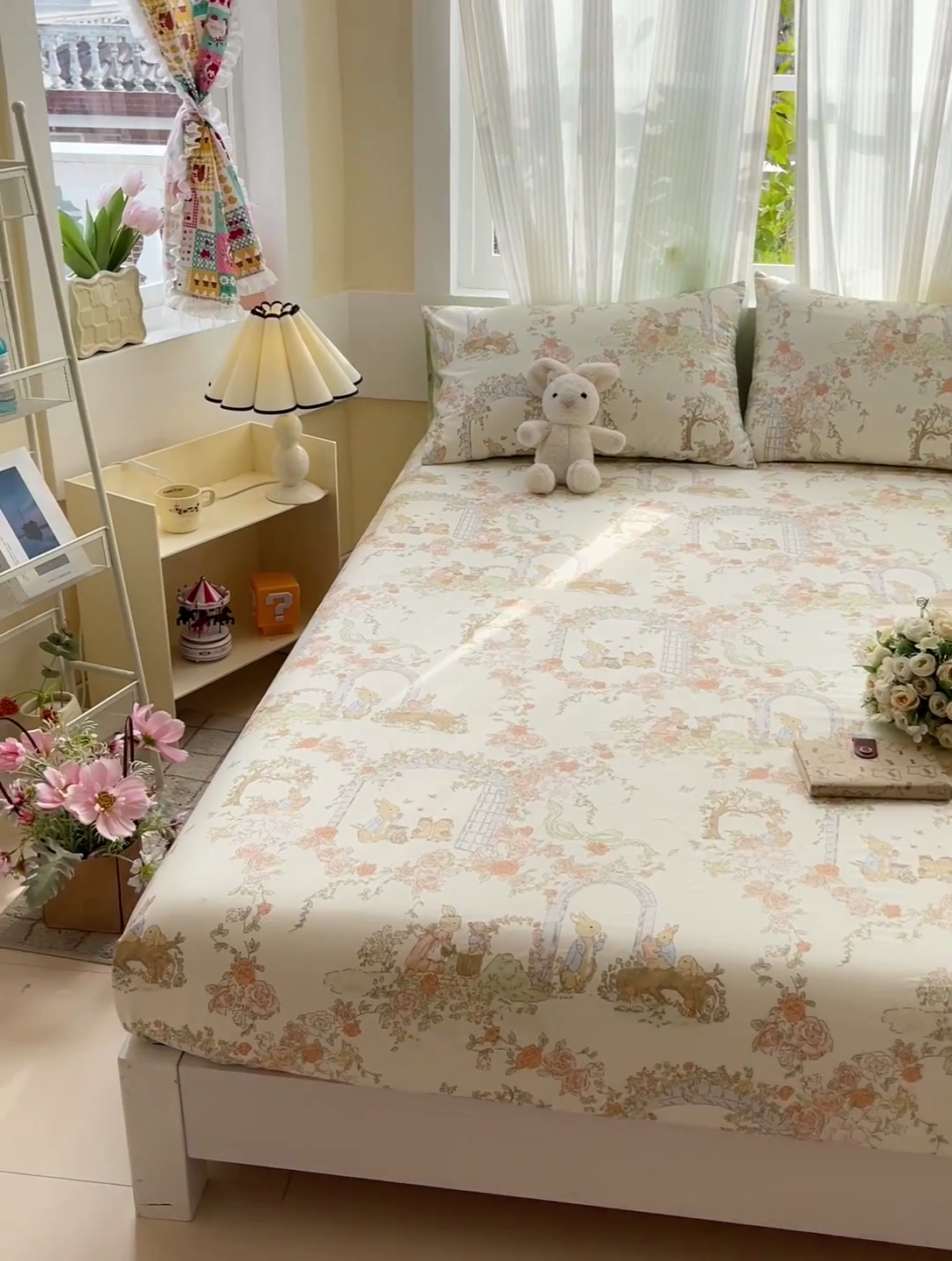 91家纺网 家纺一手货源 找家纺 名兮家居 2025新款13372全棉印花四件套单品系列-单床笠 菲尔庄园