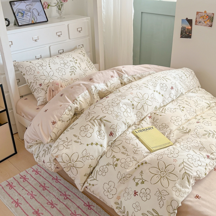 91家纺网 家纺一手货源 找家纺 寻米 2025新款13070全棉水洗棉学生三件套 巴洛克暖阳