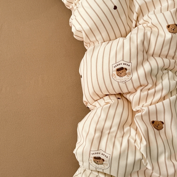 91家纺网 家纺一手货源 找家纺 欧尚 2025新款有氧针织双层纱四件套 骑士熊