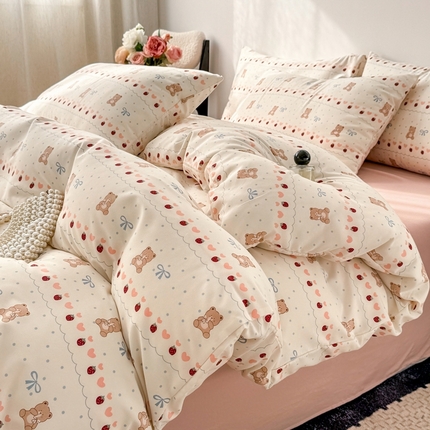 91家纺网 家纺一手货源 找家纺 （总）欧尚 2025新款有氧针织双层纱四件套