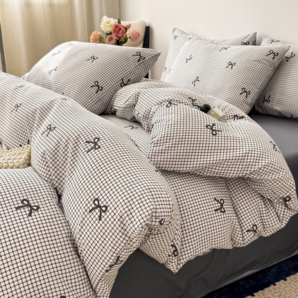 91家纺网 家纺一手货源 找家纺 （总）欧尚 2025新款有氧针织双层纱四件套