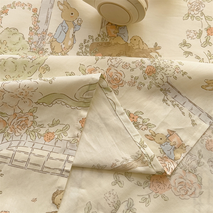 91家纺网 家纺一手货源 找家纺 名兮家居 2025新款13372全棉印花四件套单品系列-单床单 菲尔庄园