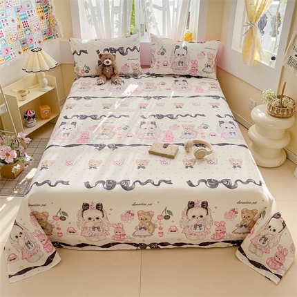 91家纺网 家纺一手货源 找家纺 （总）名兮家居 2025新款13372全棉印花四件套单品系列-单床单