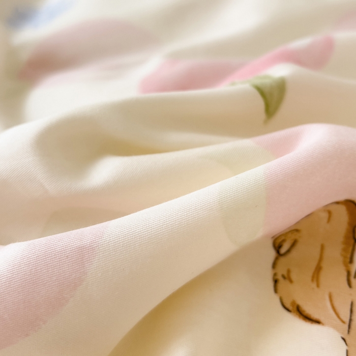 91家纺网 家纺一手货源 找家纺 卡普家居 纯棉全棉四件套13070喷气床单款床笠款三件套 蜜桃松鼠