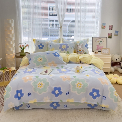 91家纺网 家纺一手货源 找家纺 （总）优质买家秀热卖不断货A类母婴级卡通花卉儿童纯棉全棉床单纯棉全棉床笠全棉纯棉床单全棉13372四件套