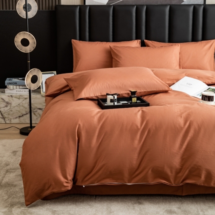 91家纺网 家纺一手货源 找家纺 （总）女子家纺 2025新款全棉贡缎提花60支小清新四件套