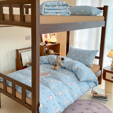 寻米 2025新款A类全棉双层纱学生三件套 小狗波比