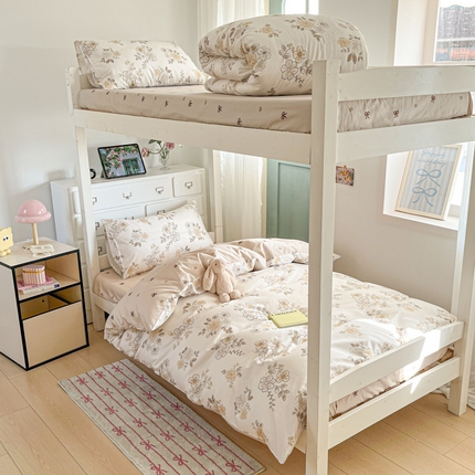 寻米 2025新款13070全棉水洗棉学生三件套 假日暖阳