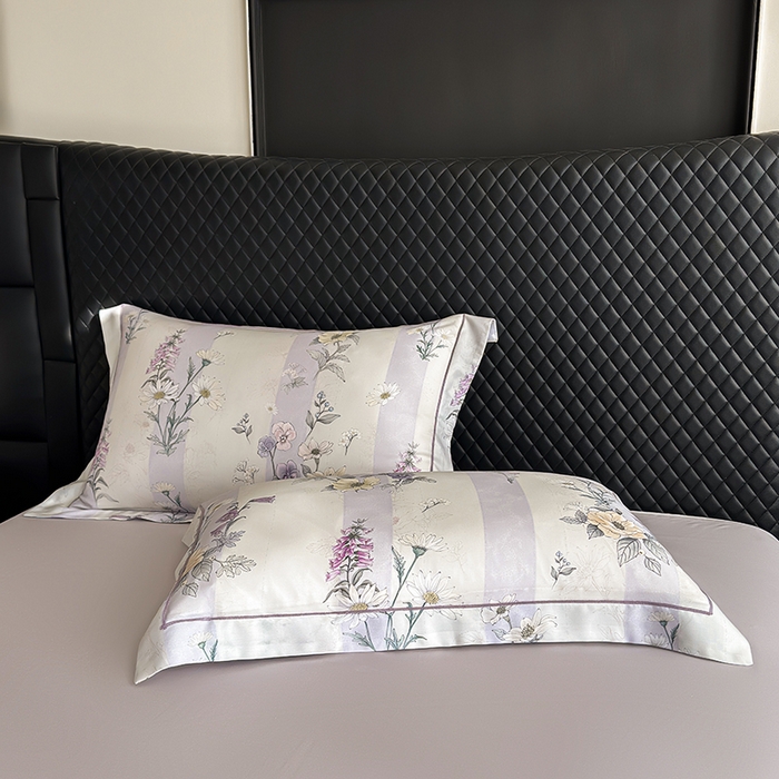 91家纺网 家纺一手货源 找家纺 娇逸家居 2025新款50支印花莱赛尔天丝夏被镂空款花边夏凉被 浅知