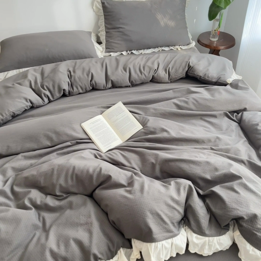 91家纺网 家纺一手货源 找家纺 慕澄家纺 2025新款中古风法式蕾丝复古四件套 密语