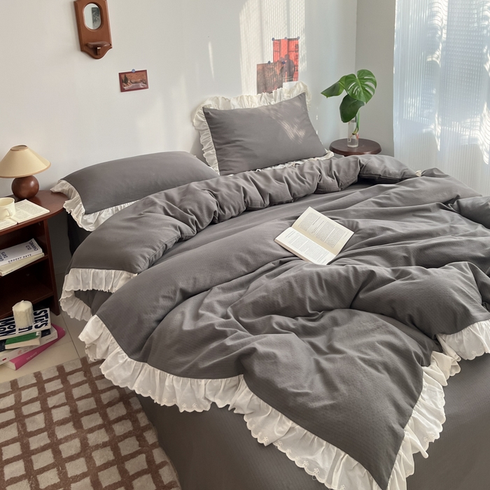 91家纺网 家纺一手货源 找家纺 慕澄家纺 2025新款中古风法式蕾丝复古四件套 密语