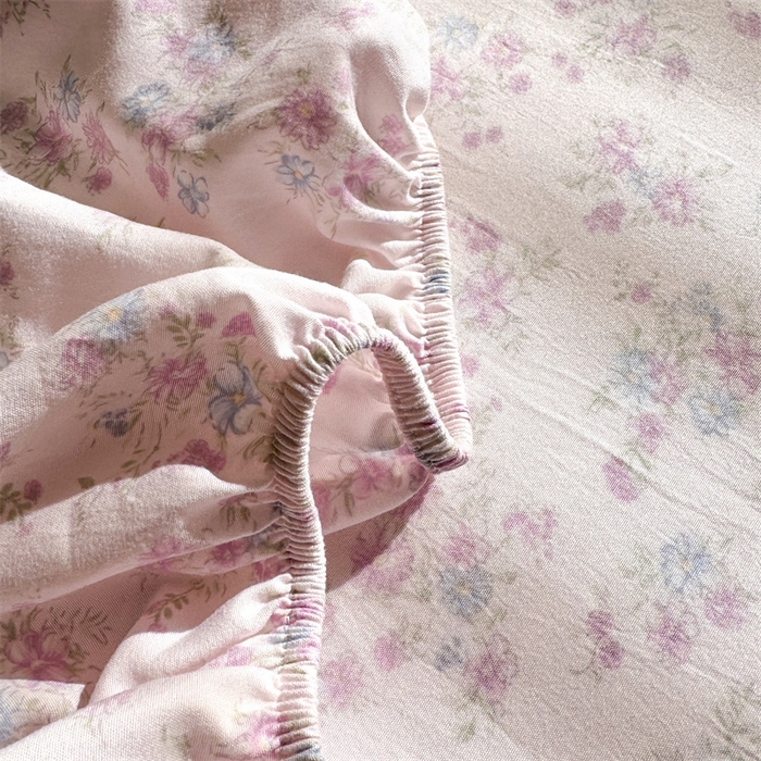 91家纺网 家纺一手货源 找家纺 多品家纺 2025新款超柔水洗云朵棉单品床笠 苍兰